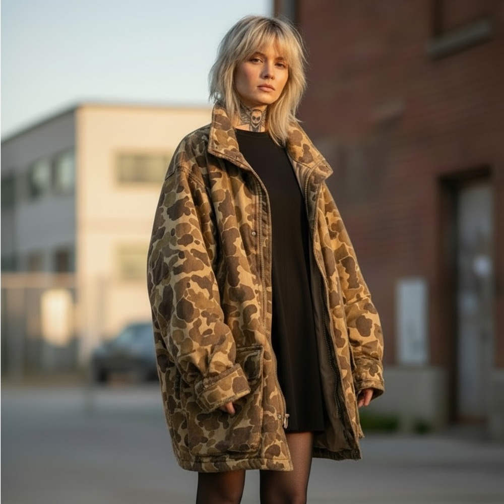 Vintage unisex Camouflage Utility Jacket